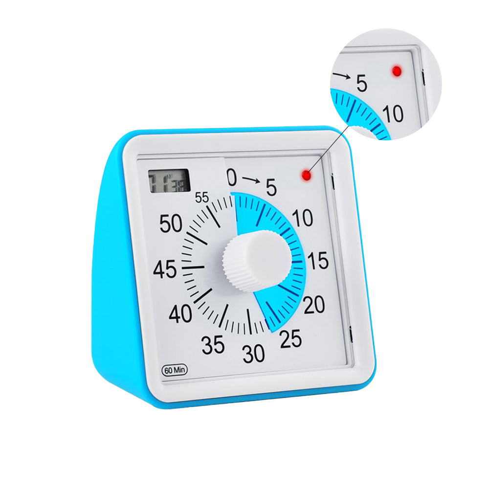 60-Minute Visual Timer Countdown Clock Time Management Tool Blue