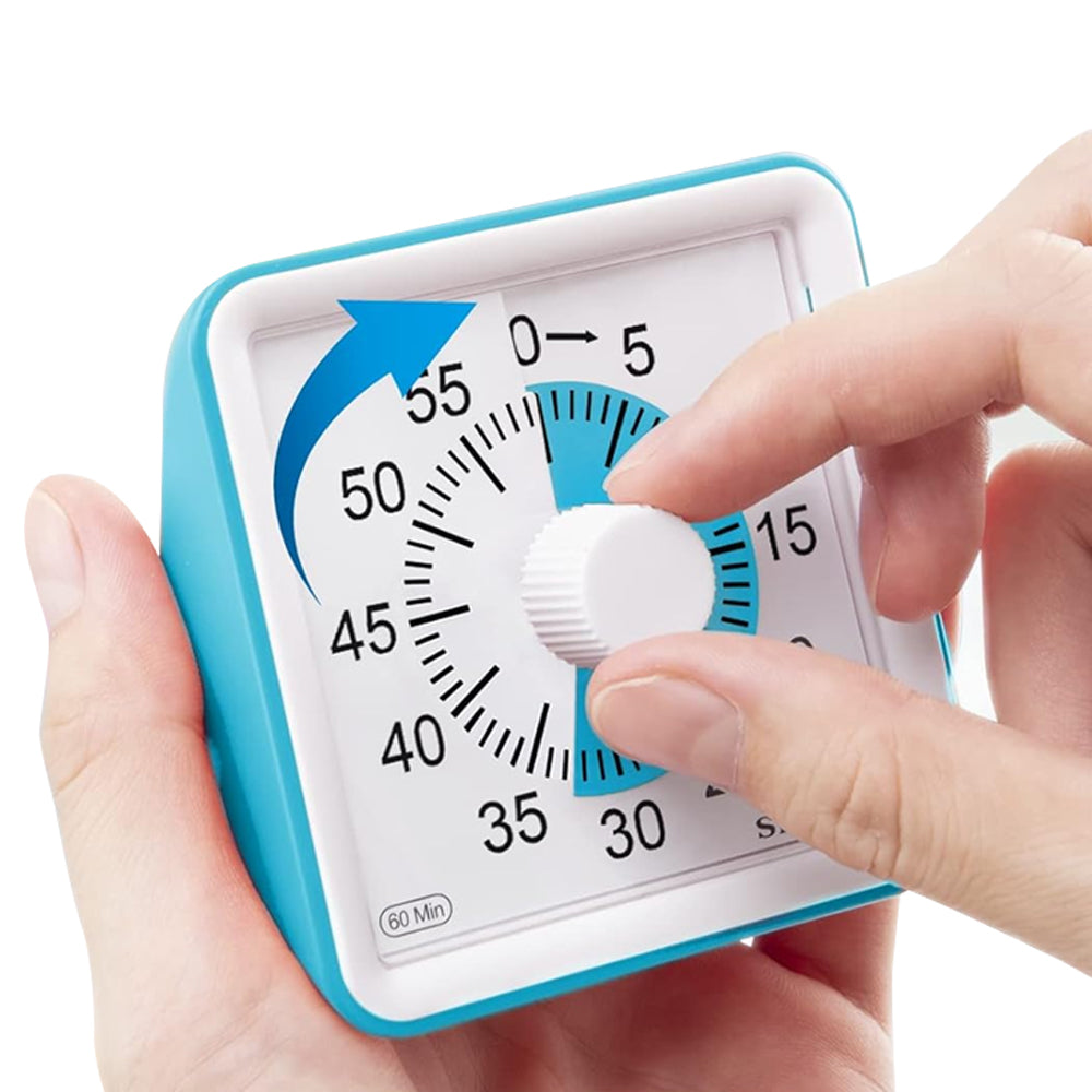 60-Minute Visual Timer Countdown Clock Time Management Tool Blue