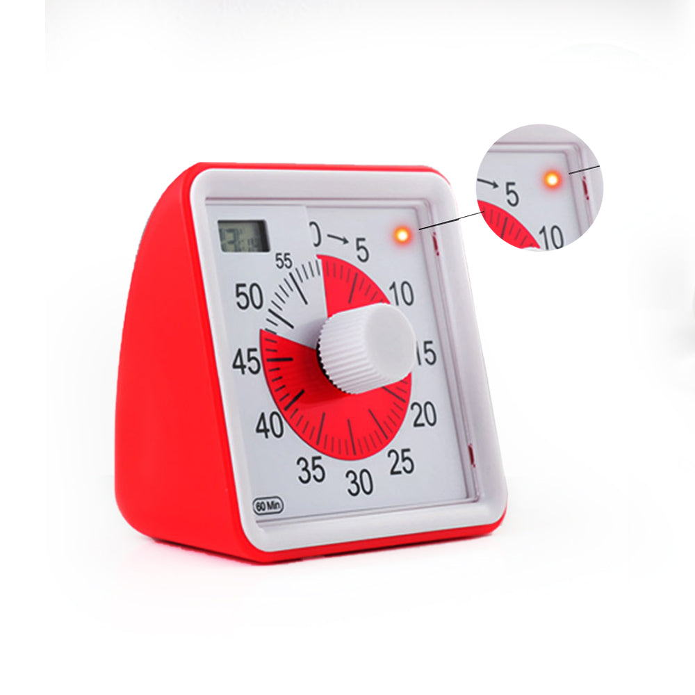 60-Minute Visual Timer Countdown Clock Time Management Tool Red