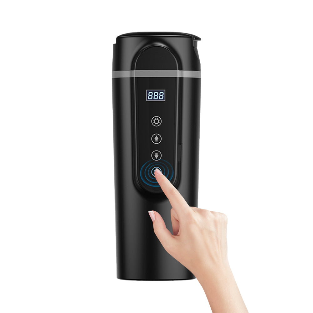 12V/24V Portable Water Boiler Heated Travel Mug Car Electric Kettle Black