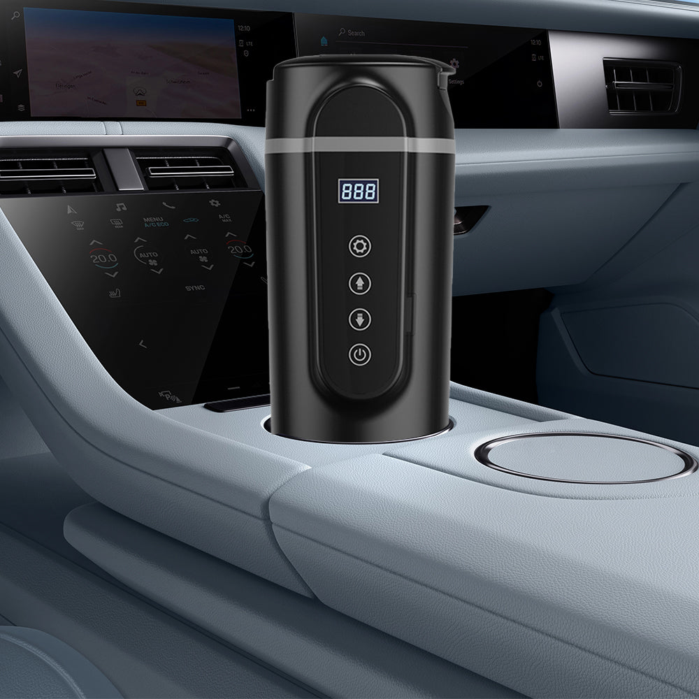 12V/24V Portable Water Boiler Heated Travel Mug Car Electric Kettle Black