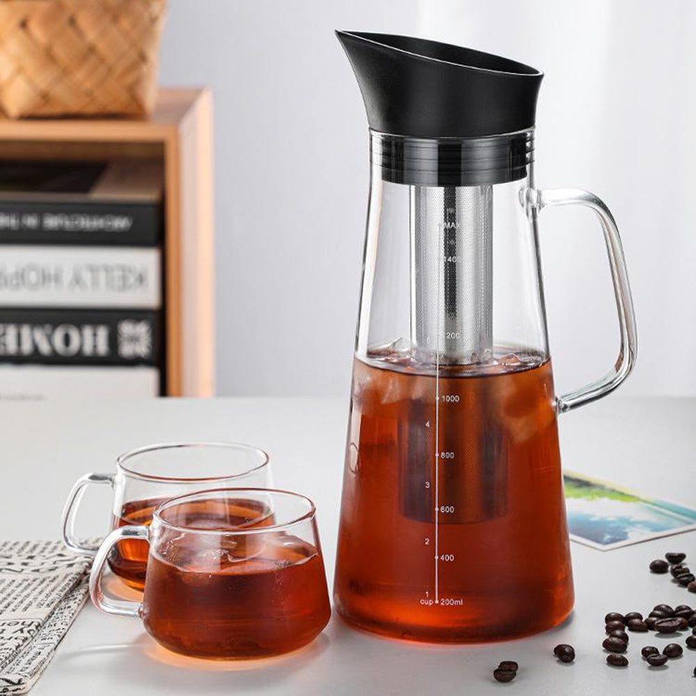 1500ml Cold Brew Coffee Maker Durable Glass and Airtight Lid Coffee Pot