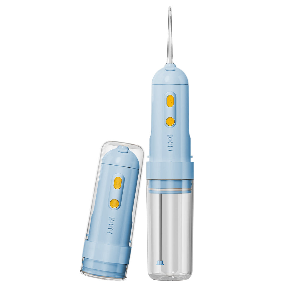 Electric Cordless Water Flosser Portable Oral Irrigator with 4 Nozzles Blue