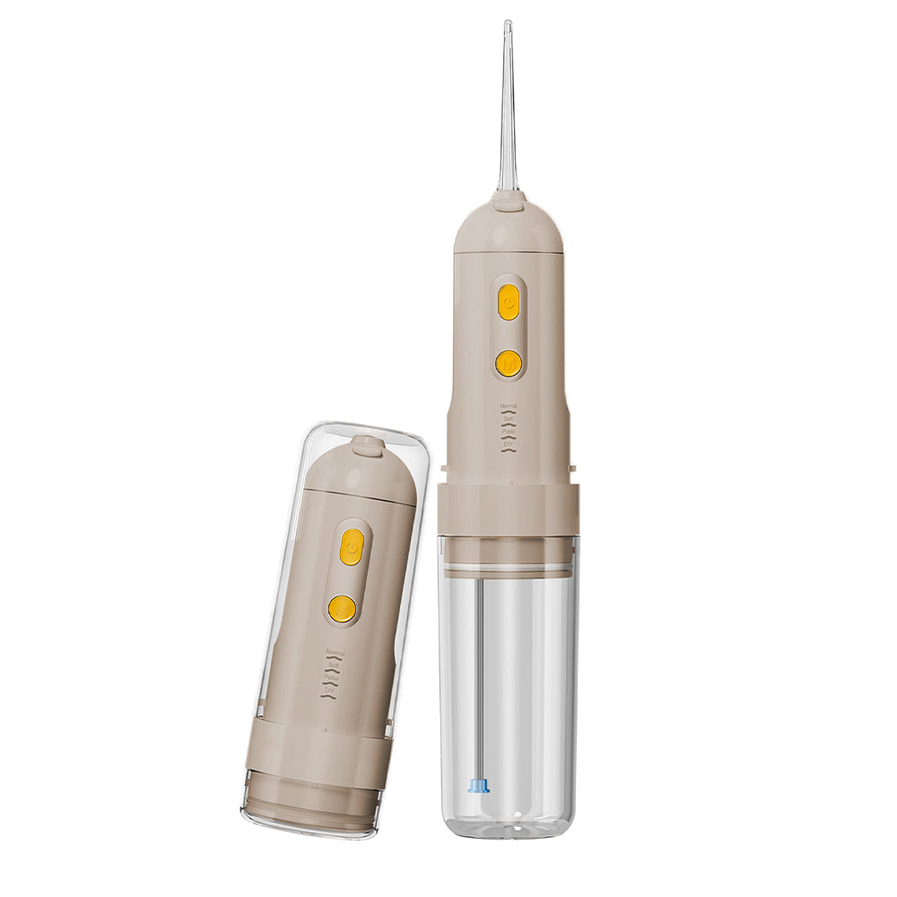 Electric Cordless Water Flosser Portable Oral Irrigator with 4 Nozzles Grey