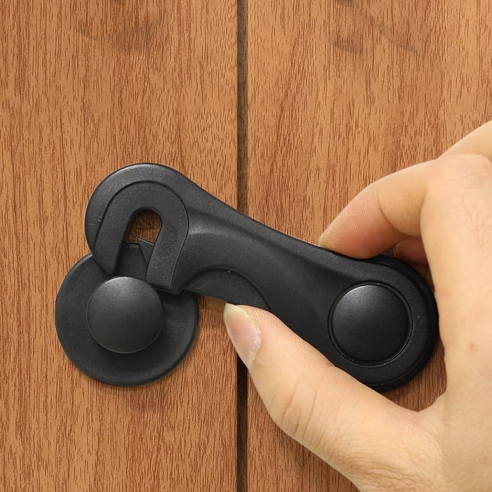 10Pcs Cabinet Locks Childproof Latches with Adhesive for Child Safety Black