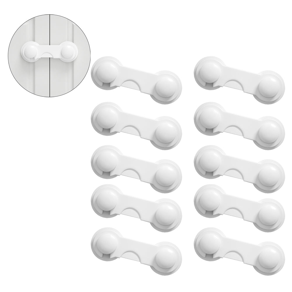 10Pcs Cabinet Locks Childproof Latches with Adhesive for Child Safety White
