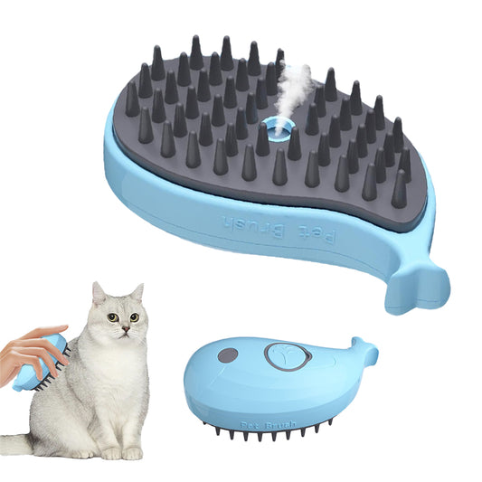 3 in 1 Spray Cat Brush Silicone Massage Grooming Brush Blue