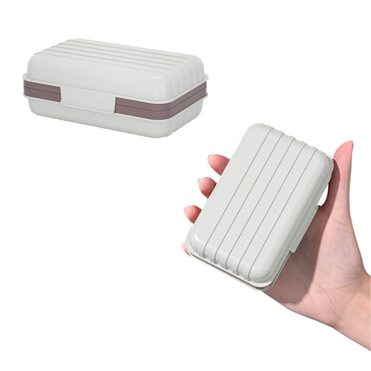 2-Layer Soap Box Container with Lid Travel Soap Holder