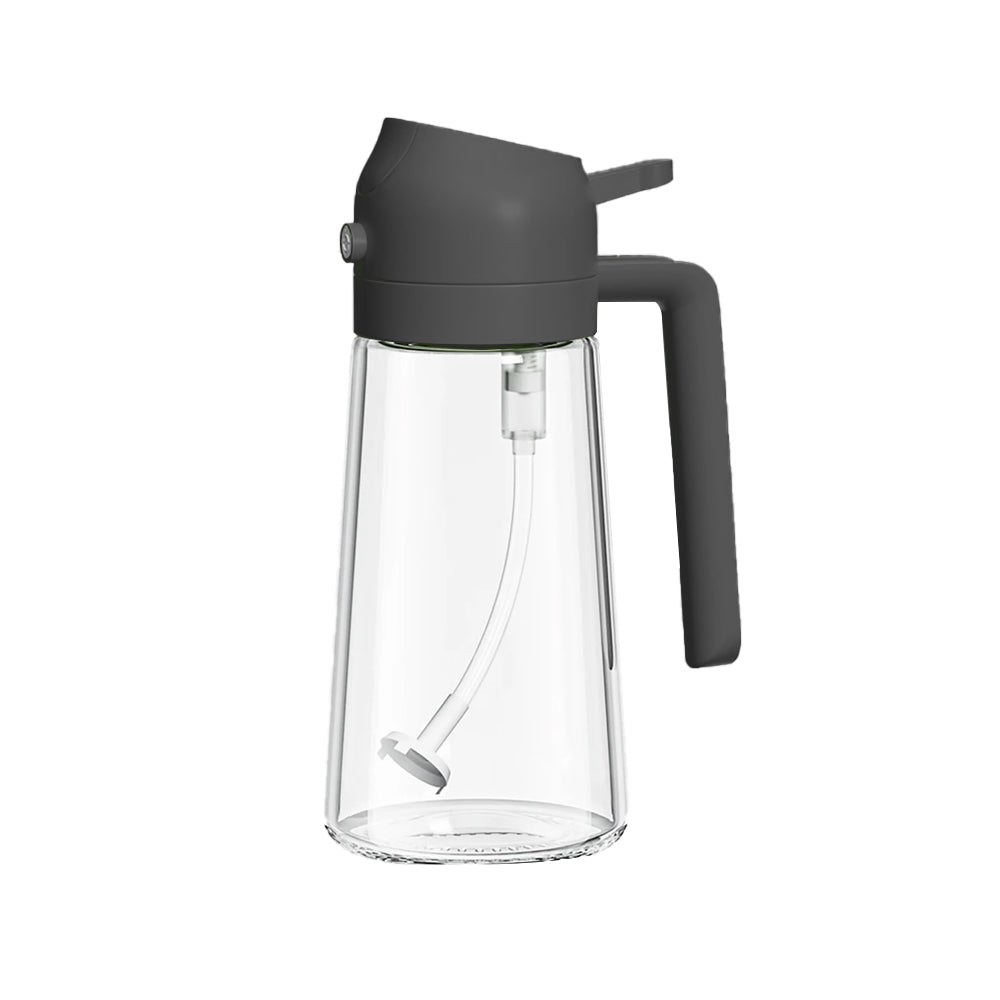 2 in 1 Oil Sprayer 470ML Oil Dispenser Bottle for Kitchen Black