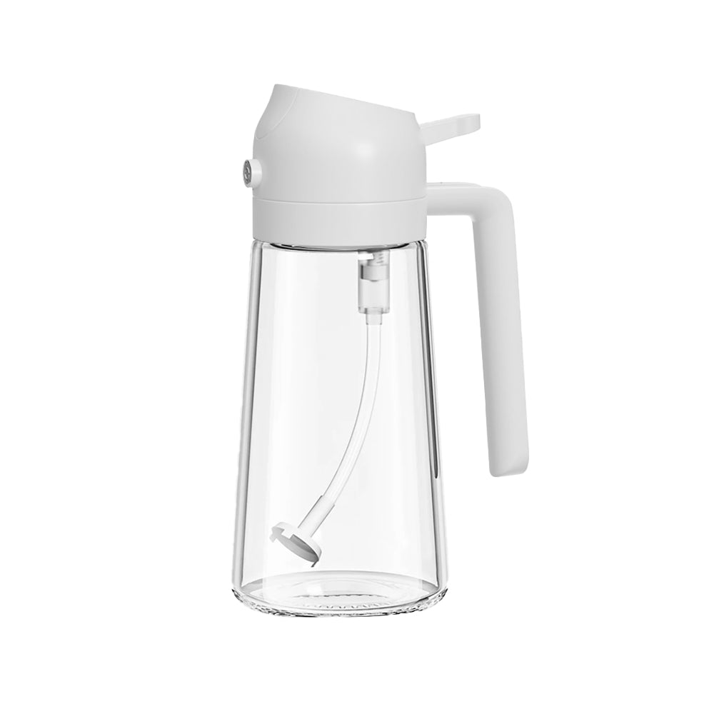 2 in 1 Oil Sprayer 470ML Oil Dispenser Bottle for Kitchen White