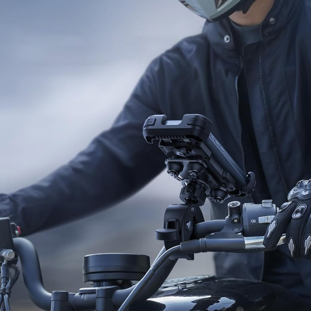 Mobile Phone Mount Holder with Handlebar Clamp for Motorcycle Bicycle