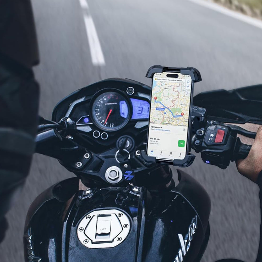 Mobile Phone Mount Holder with Handlebar Clamp for Motorcycle Bicycle