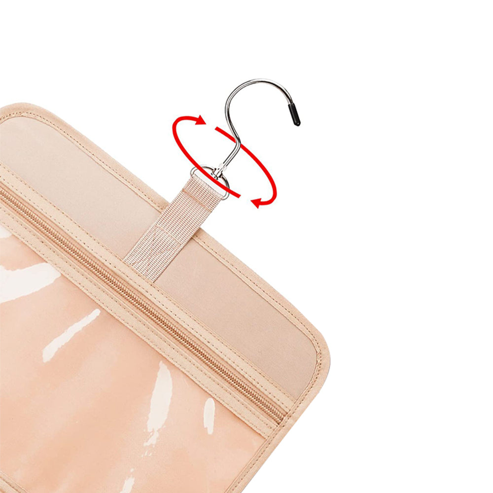 Travel Toiletry Bag Makeup Bag Cosmetic Organizer with Jewelry Organizer Pink