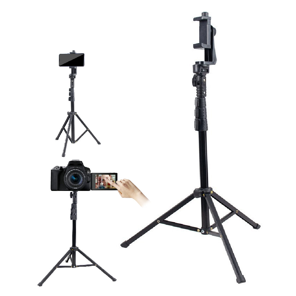 Extendable Rotating Selfie Tripod Stand with Phone Clamp for Mobile Phone Camera