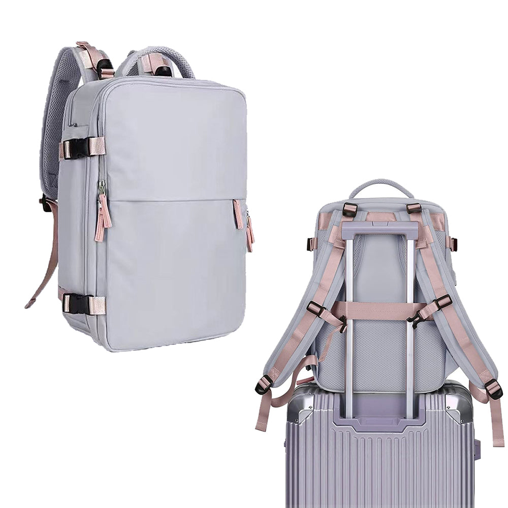 Travel Backpack Water-Resistant Carry On Backpack with Shoe Compartment Grey