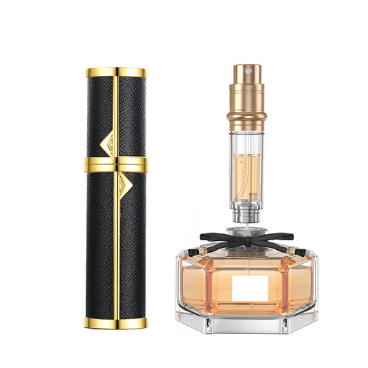 5ml PU Leather Refillable Travel Perfume Spray Bottle Perfume Container Black