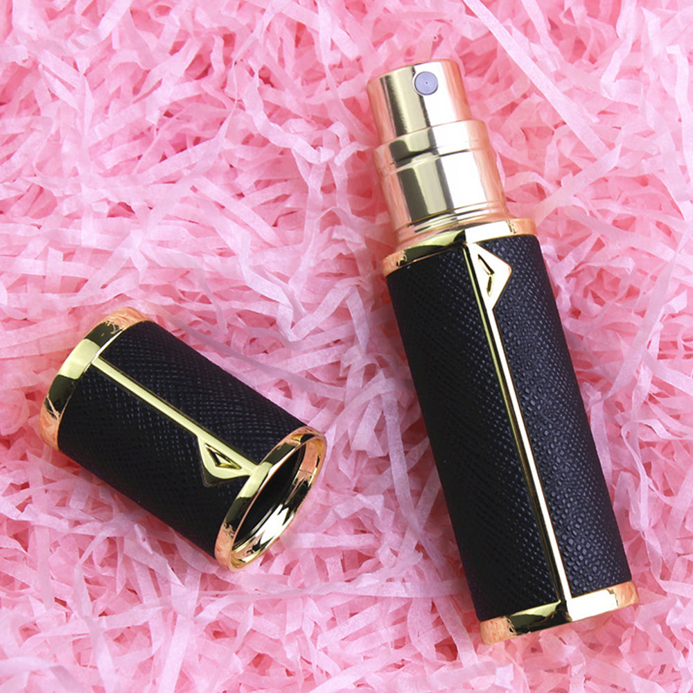 5ml PU Leather Refillable Travel Perfume Spray Bottle Perfume Container Black
