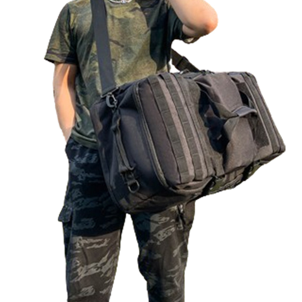 75L Military Tactical Backpack 3-in-1 Backpack Duffle Bag Messenger Pack Black