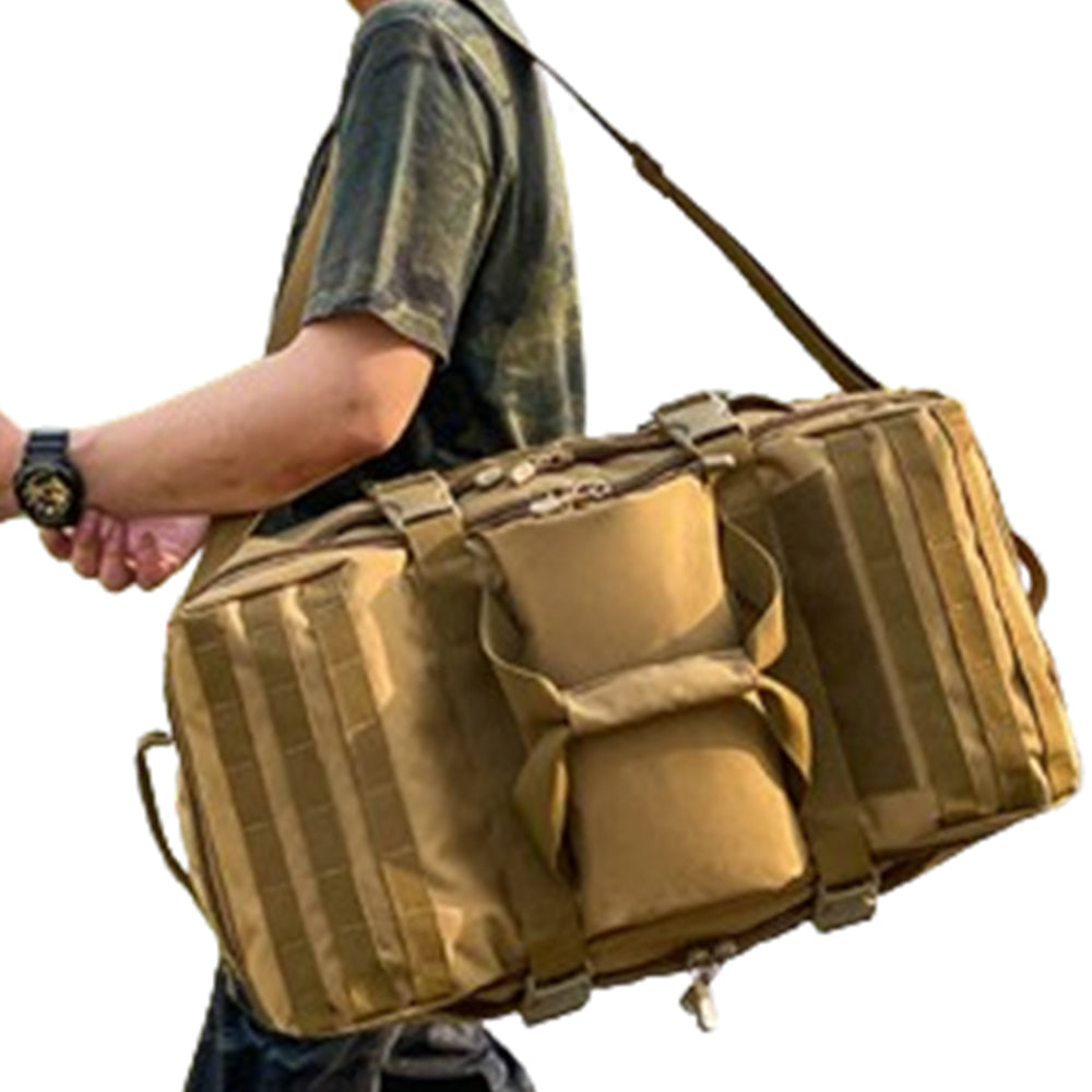 75L Military Tactical Backpack 3-in-1 Backpack Duffle Bag Messenger Pack Khaki