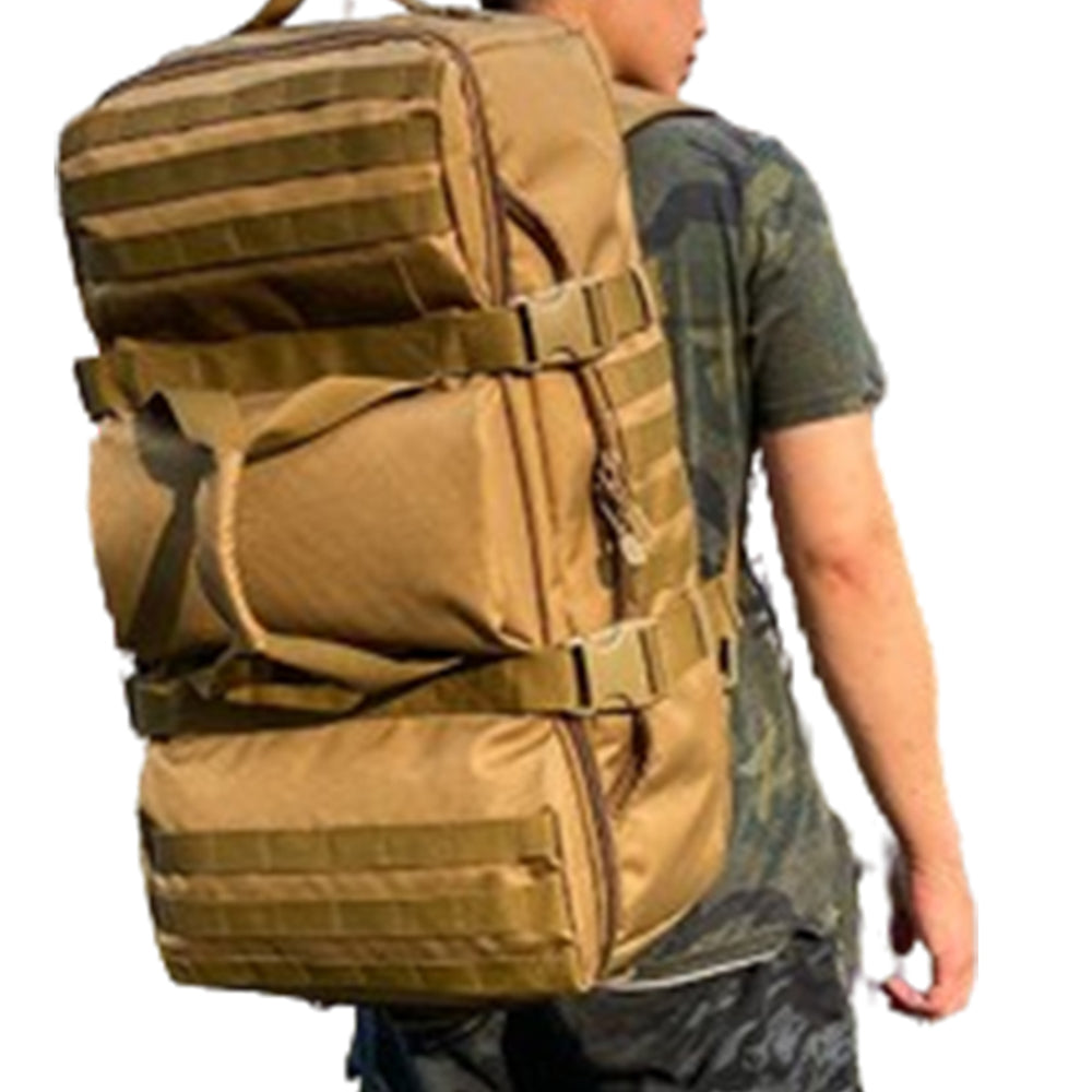 75L Military Tactical Backpack 3-in-1 Backpack Duffle Bag Messenger Pack Khaki