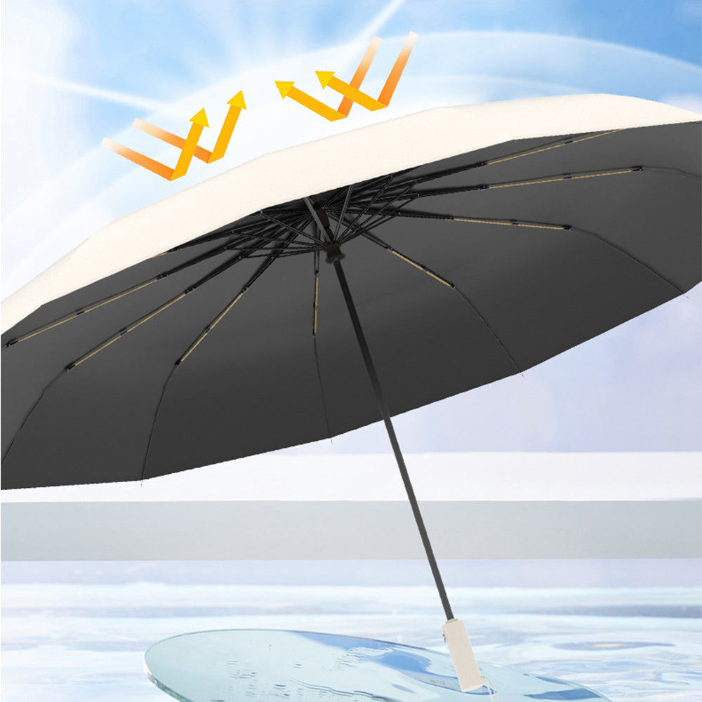 Automatic Folding Umbrella UV Protection Sun Umbrella Beige