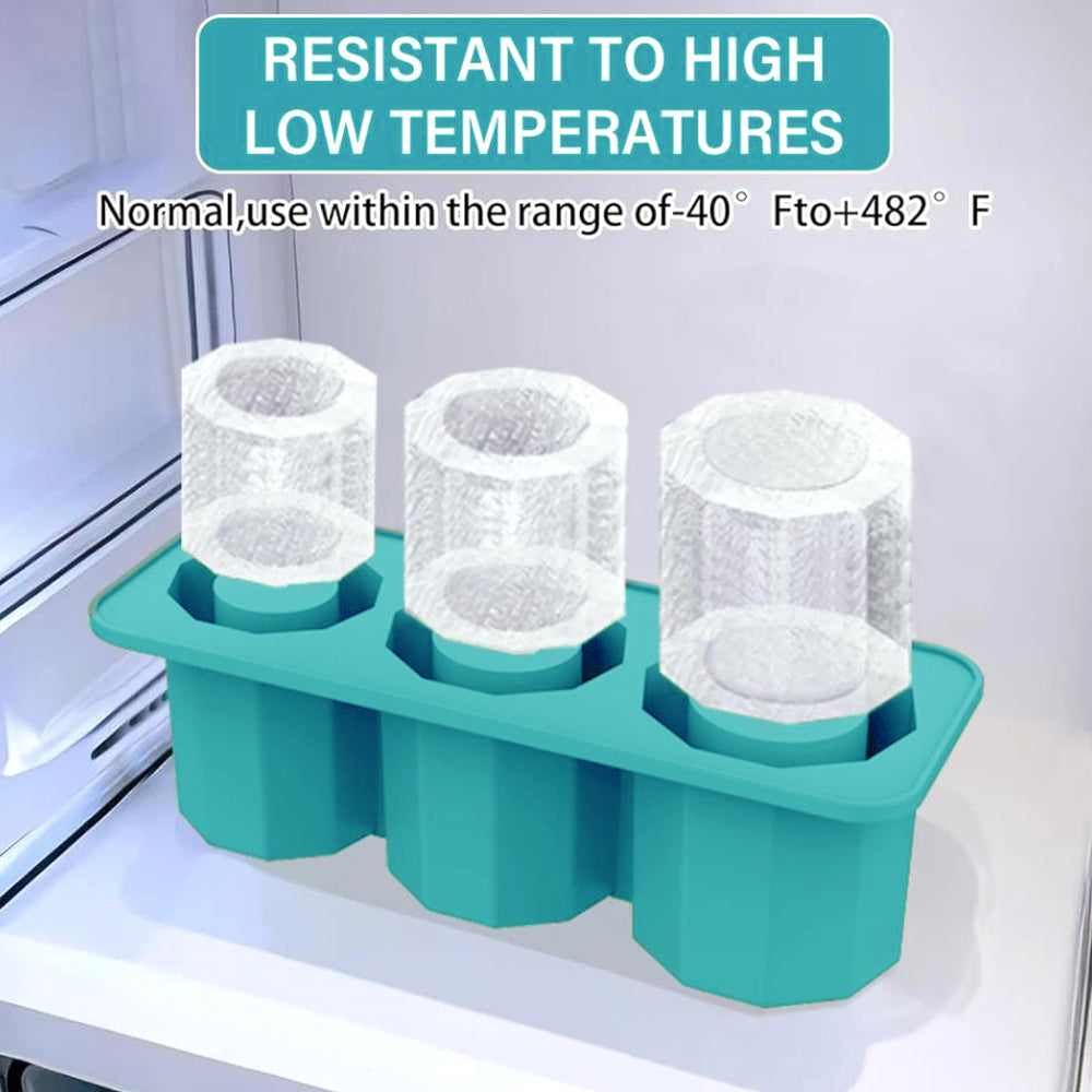 Silicone Ice Mold Maker with Lid for Stanley 30-40 Oz Tumbler Cup Blue