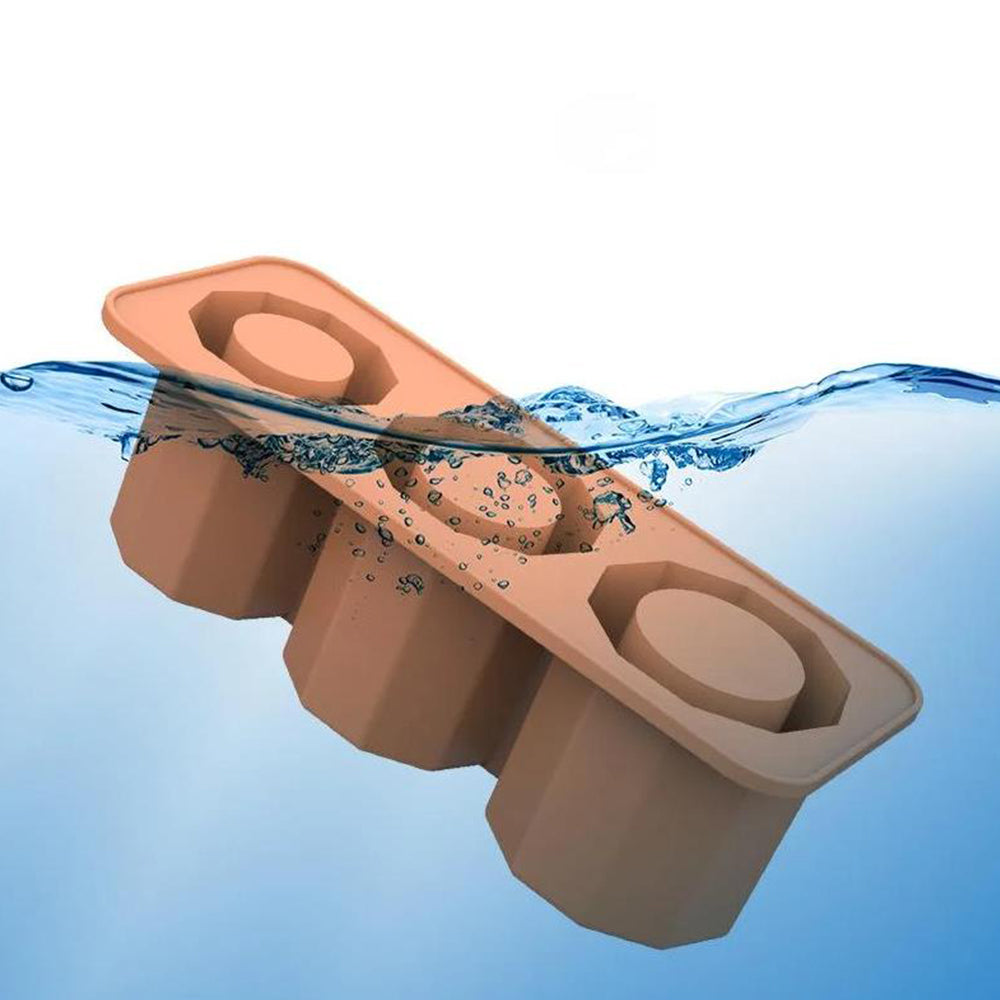 Silicone Ice Mold Maker with Lid for Stanley 30-40 Oz Tumbler Cup Brown