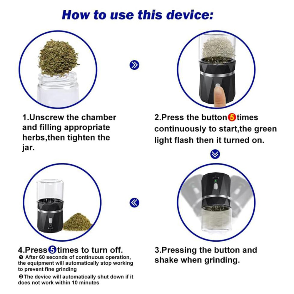 Mini Automatic Herb Spice Grinder USB Rechargeable ST1