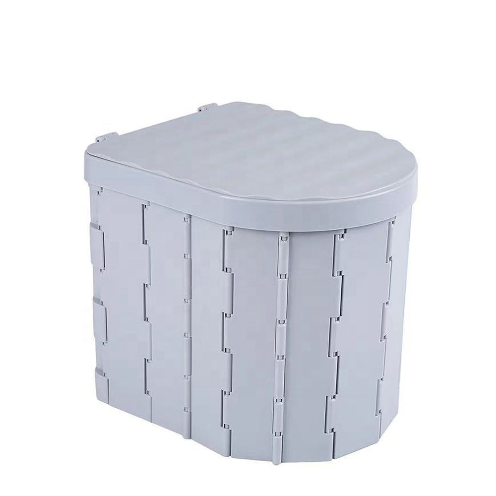 Portable Camping Folding Toilet for Adults with Lid Grey
