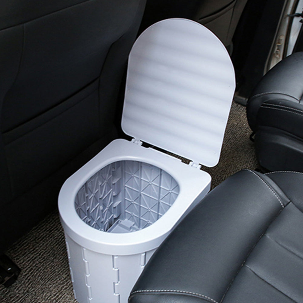Portable Camping Folding Toilet for Adults with Lid Grey