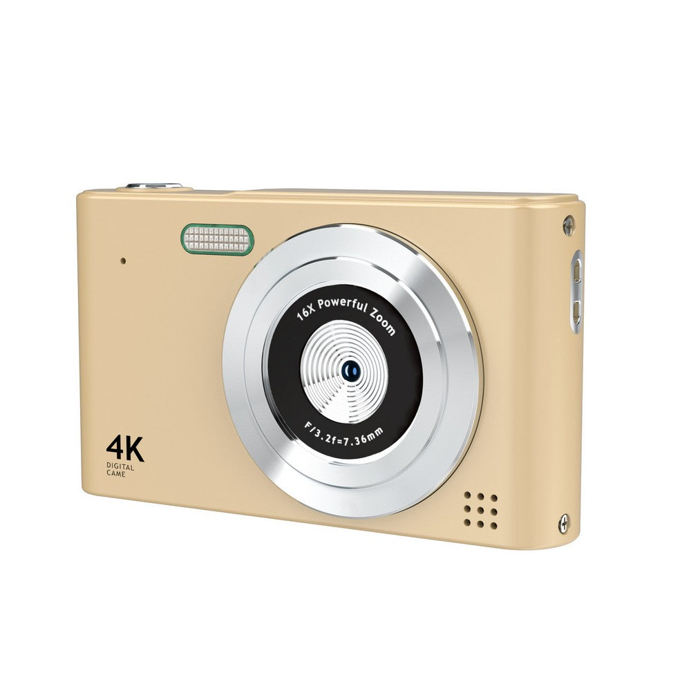 4K HD Digital Camera 16X Zoom 48MP Digital Camera with 32G SD Card Gold