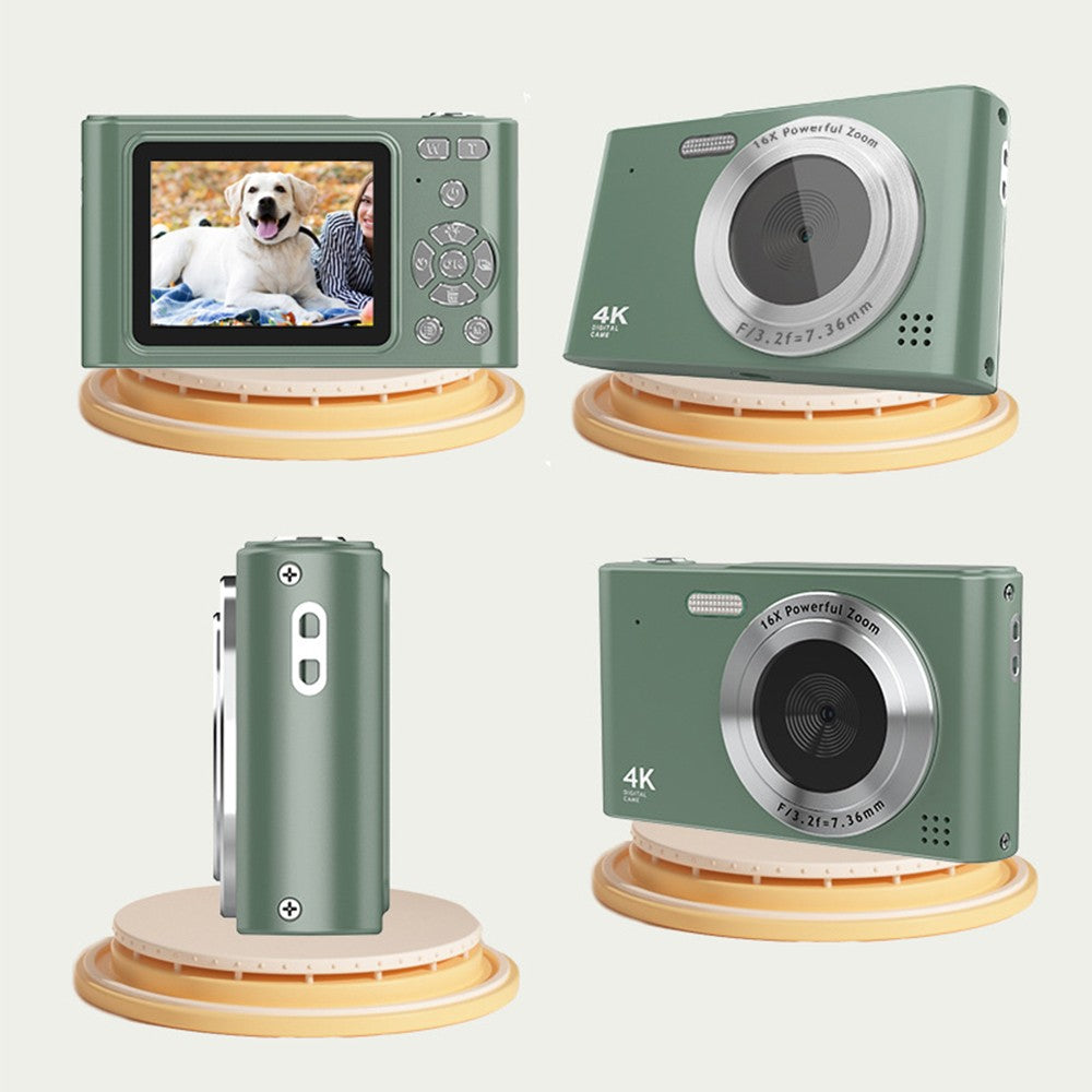 4K HD Digital Camera 16X Zoom 48MP Digital Camera with 32G SD Card Green