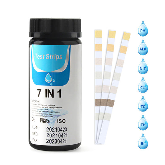 50Pcs 7-in-1 Pool and Spa Test Strips Water Testing Kit