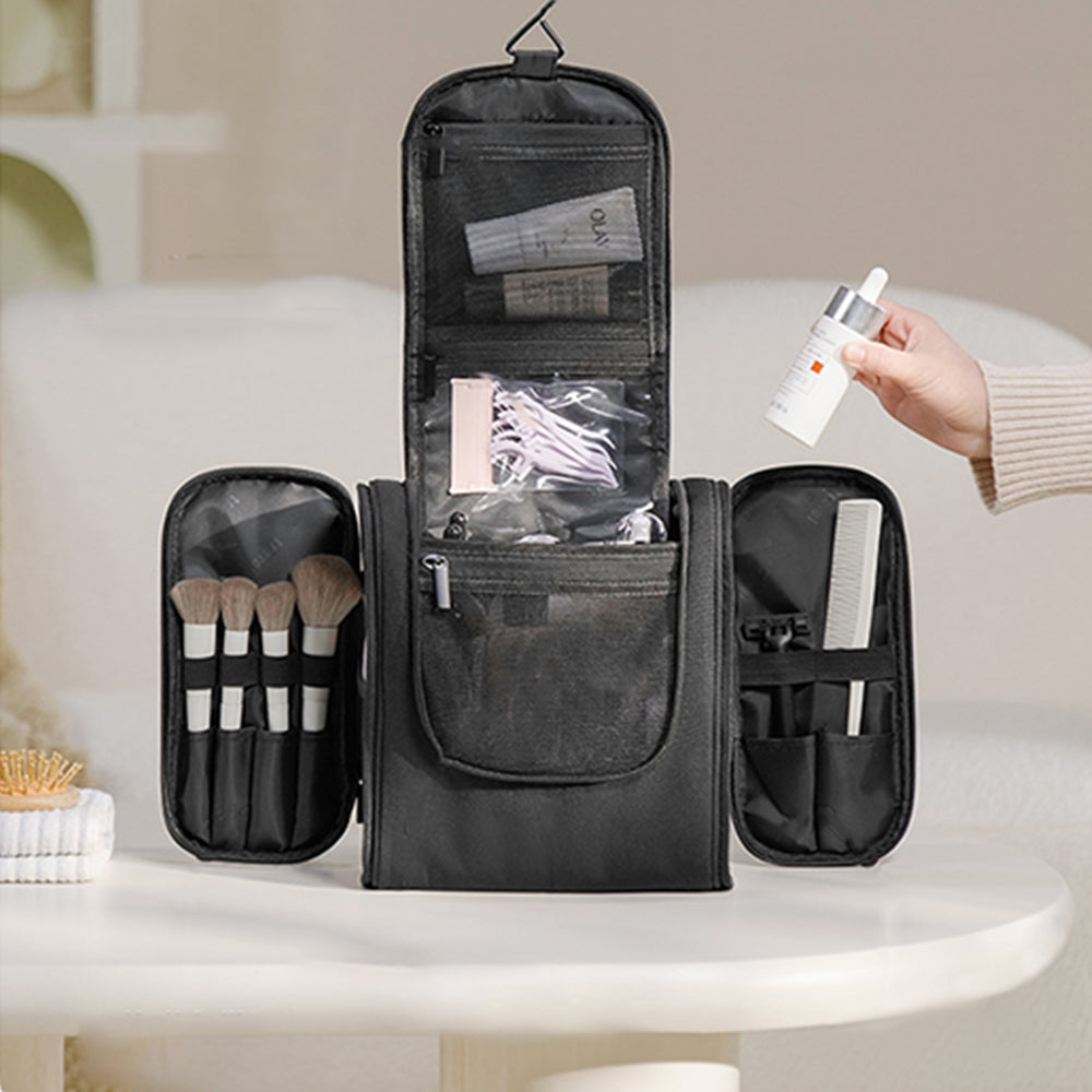Travel Makeup Toiletry Bag Cosmetic Organizer with Expandable Compartments