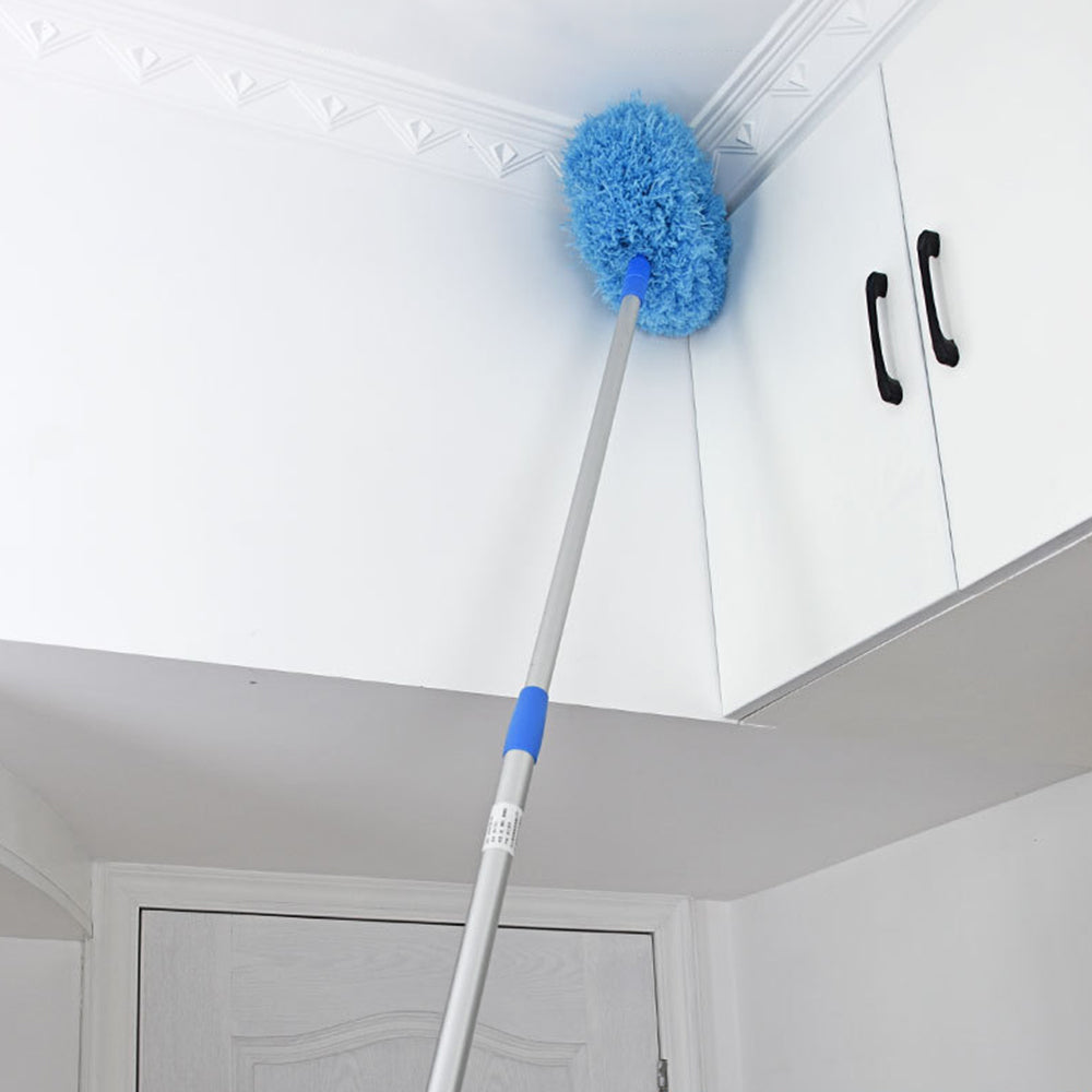Ceiling Fan Cleaner Duster Flexible Detachable Handle Dust Cleaner Blue