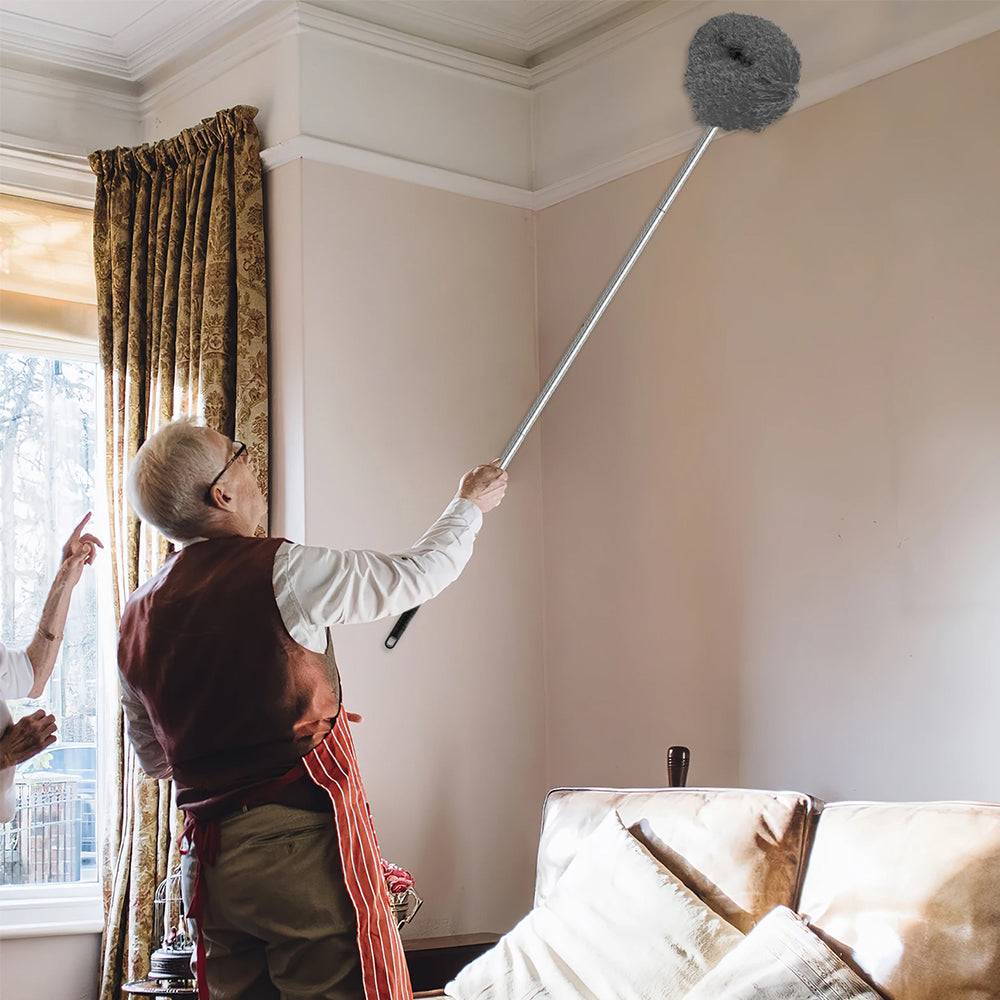 Ceiling Fan Cleaner Duster Flexible Detachable Handle Dust Cleaner Grey