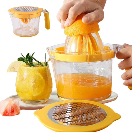 4-in-1 Citrus Squeezer Grater Multifunctional Hand Juicer Measuring Cup