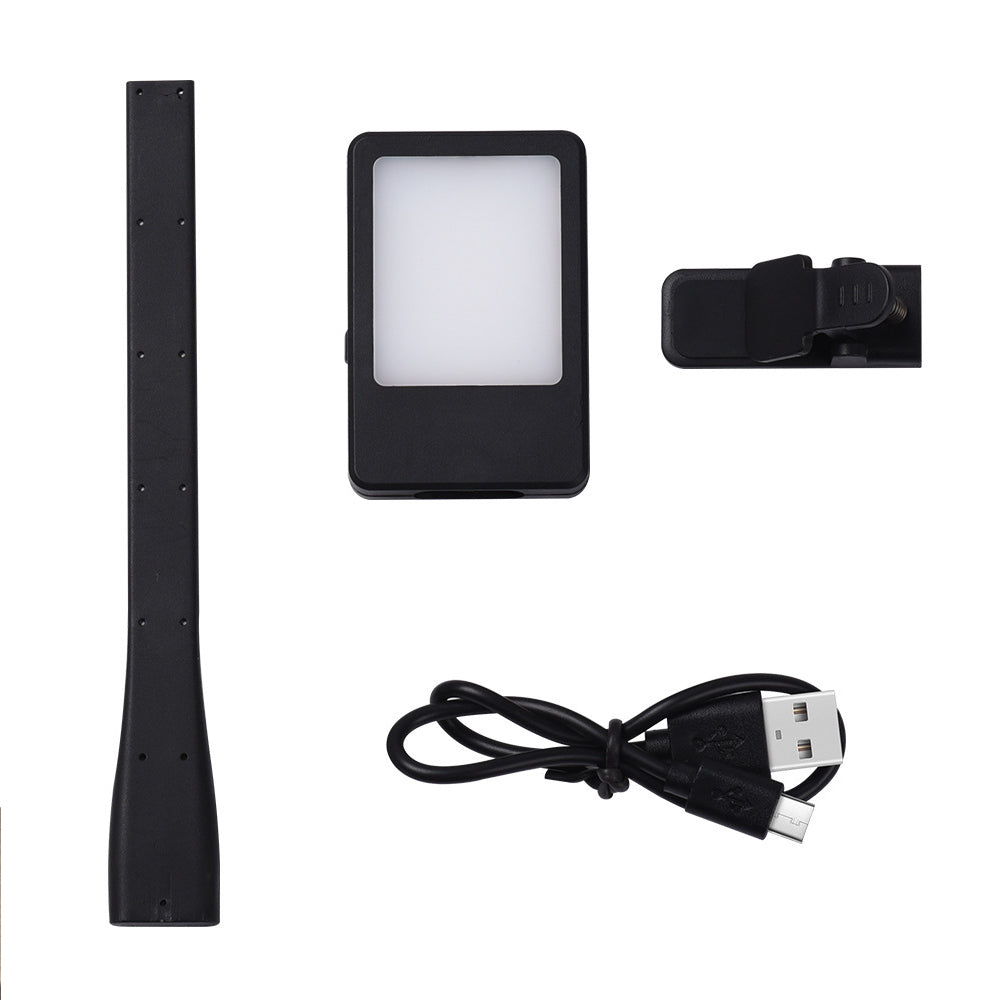 LED Reading Light USB Rechargeable Clip On Bed Desk Table Black