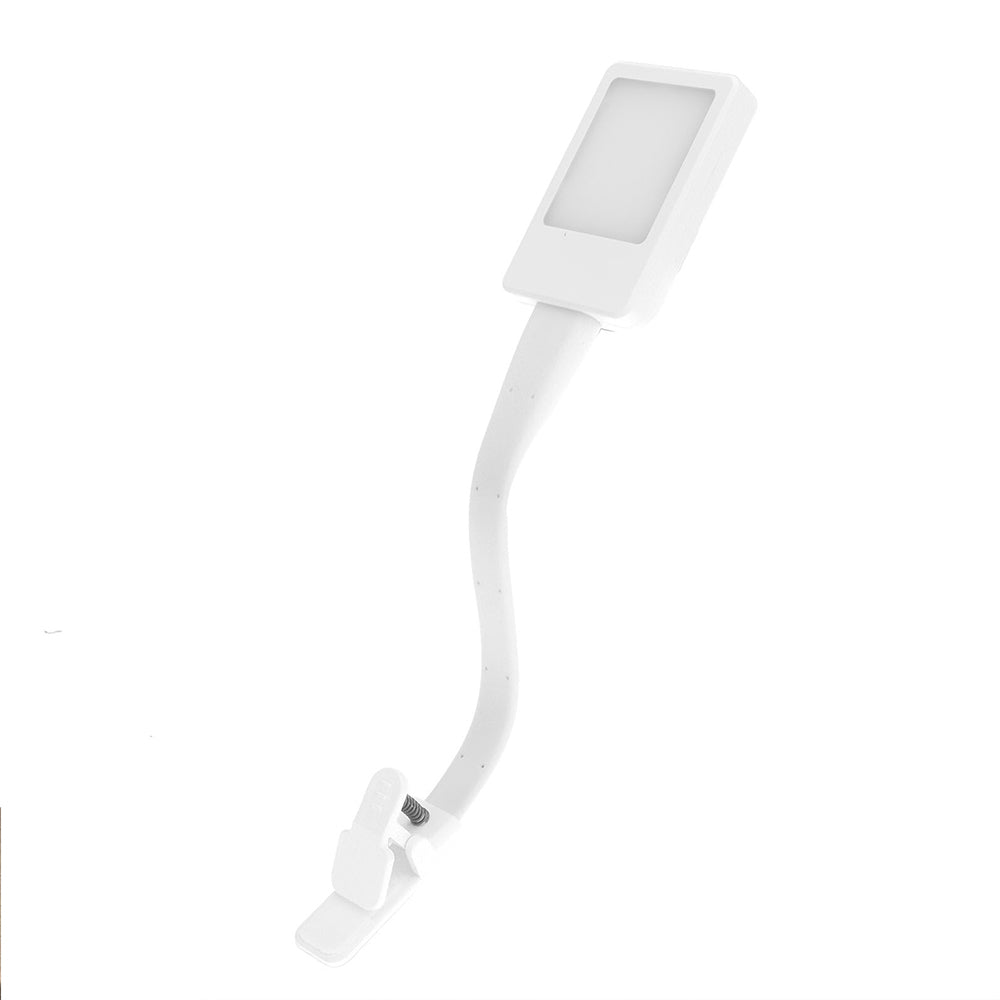 LED Reading Light USB Rechargeable Clip On Bed Desk Table White