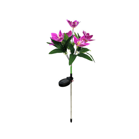 7 Head Solar Orchid Lamp Garden Water-resistant Flower Light Lamp Purple