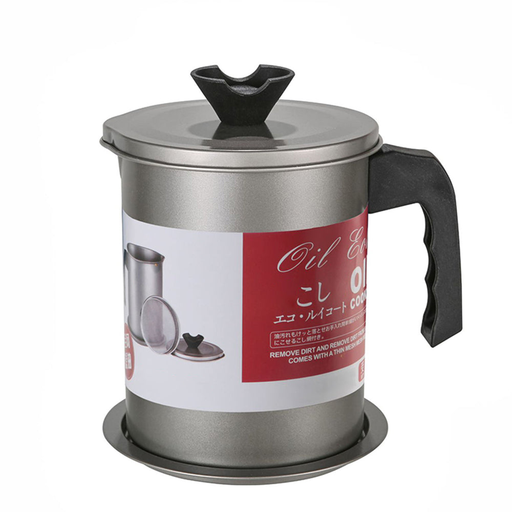 1.7L Stainless Steel Bacon Grease Oil Container Keeper Storage Can with Strainer