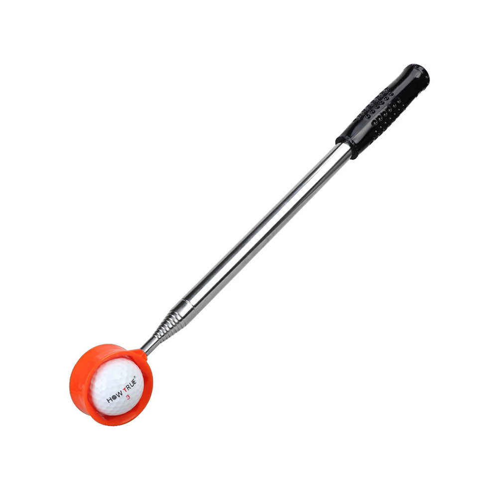 Golf Ball Retriever 10 Section Telescopic Stainless Steel Hexagonal Orange