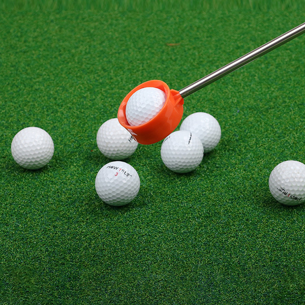 Golf Ball Retriever 10 Section Telescopic Stainless Steel Hexagonal Orange