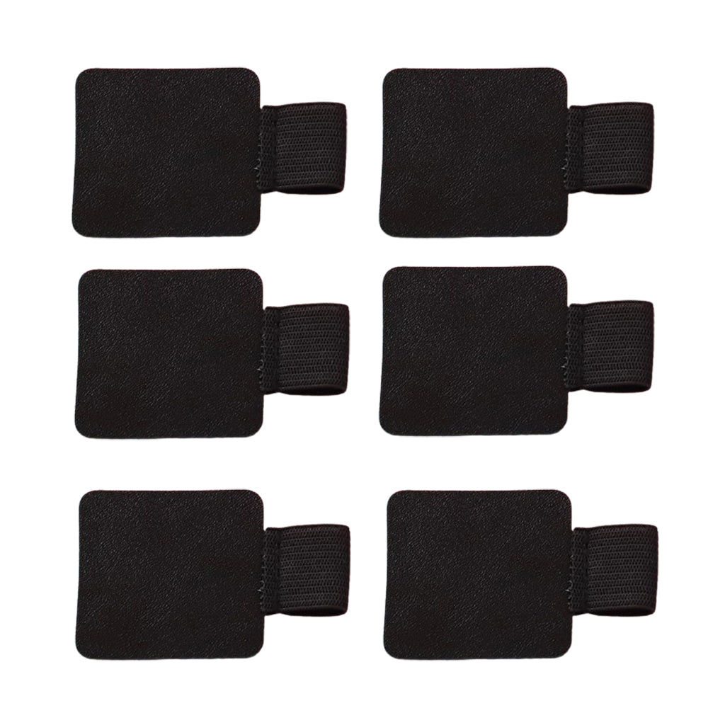 6Pcs Self-Adhesive Pen Clip Elastic Loop for Notebooks Black