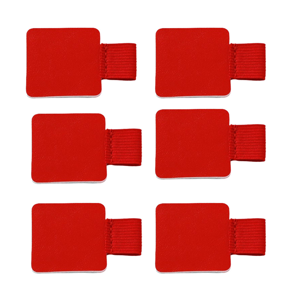 6Pcs Self-Adhesive Pen Clip Elastic Loop for Notebooks Red