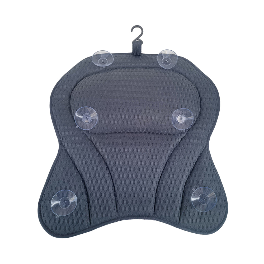 4D Mesh Bath Pillows for Tub Neck and Back Support Grey
