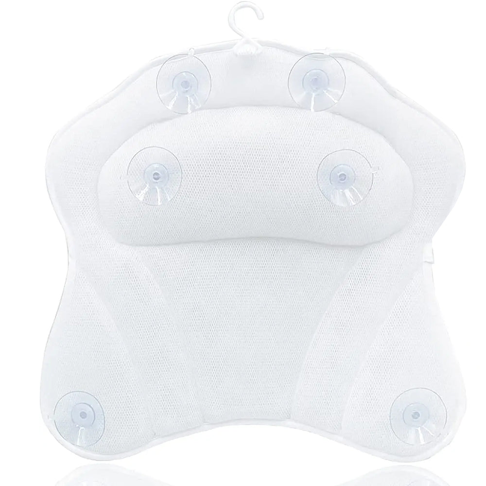 4D Mesh Bath Pillows for Tub Neck and Back Support White