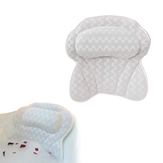 4D Mesh Bath Pillows for Tub Neck and Back Support Wave Pattern