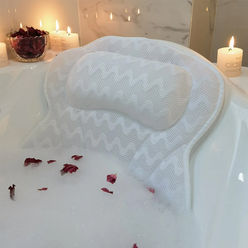 4D Mesh Bath Pillows for Tub Neck and Back Support Wave Pattern