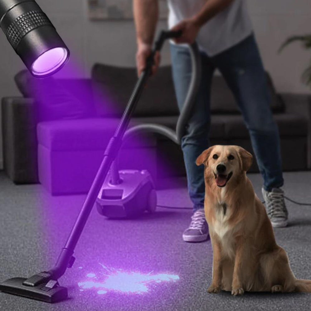 LED Pen Flashlight Clip Mini Light Pocket Portable Purple Light